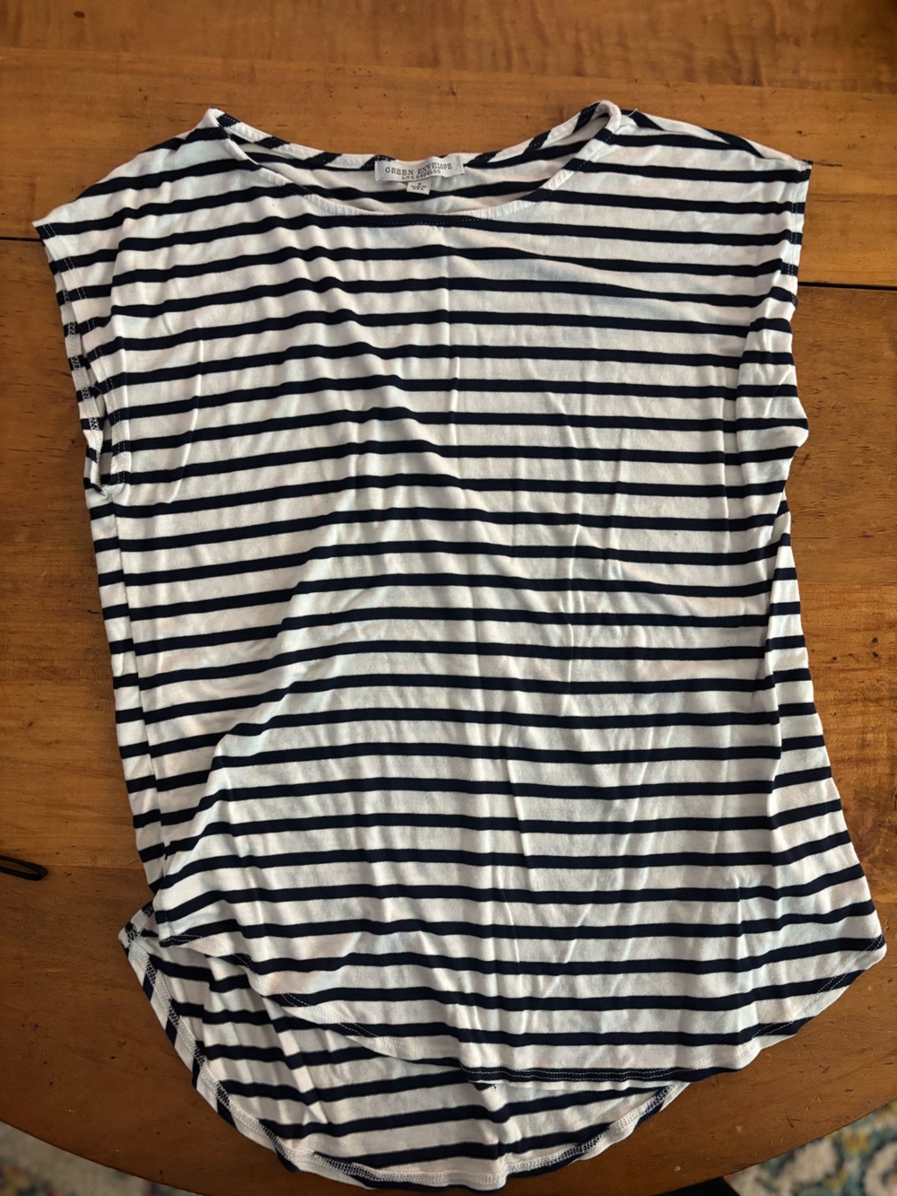Green Envelope Black and White Striped Top | Womens Small